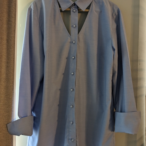 Unique  blue shirt size Large NWOT - Picture 6 of 7